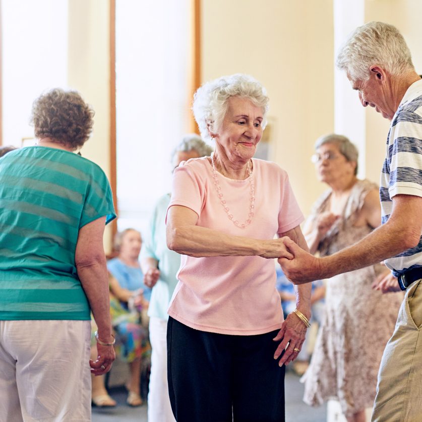 Showing off their dance moves activities to do with dementia patients