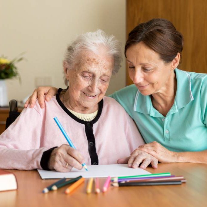 eldery-dementia-care-opt Dementia and Occupational Therapy - Home caregiver and senior adult woman