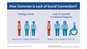 social isolation and lack of social connection are common